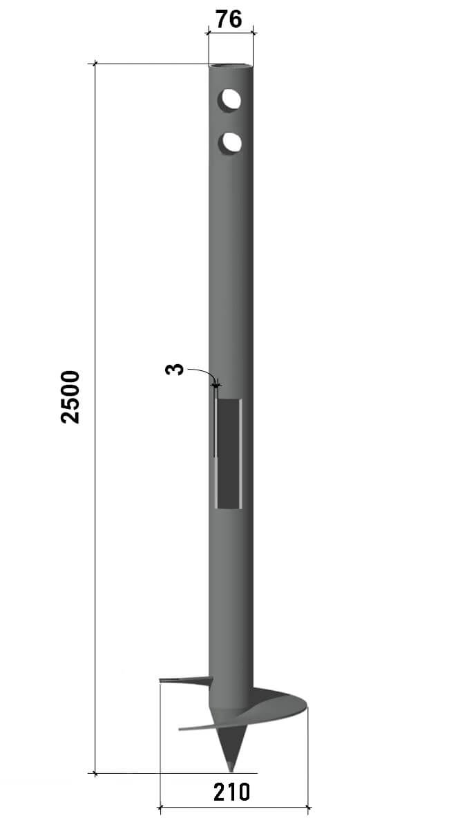 Винтовые сваи 76x2500